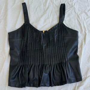 Anthropologie Let me be leather tank